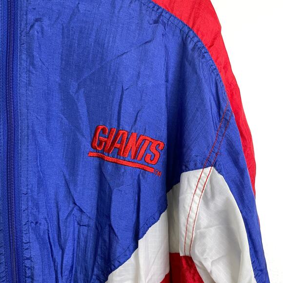 Vtg Team NFL Triple Fat Goose Giants Track Jacket Medium Windbreaker Mens Red - Picture 3 of 11